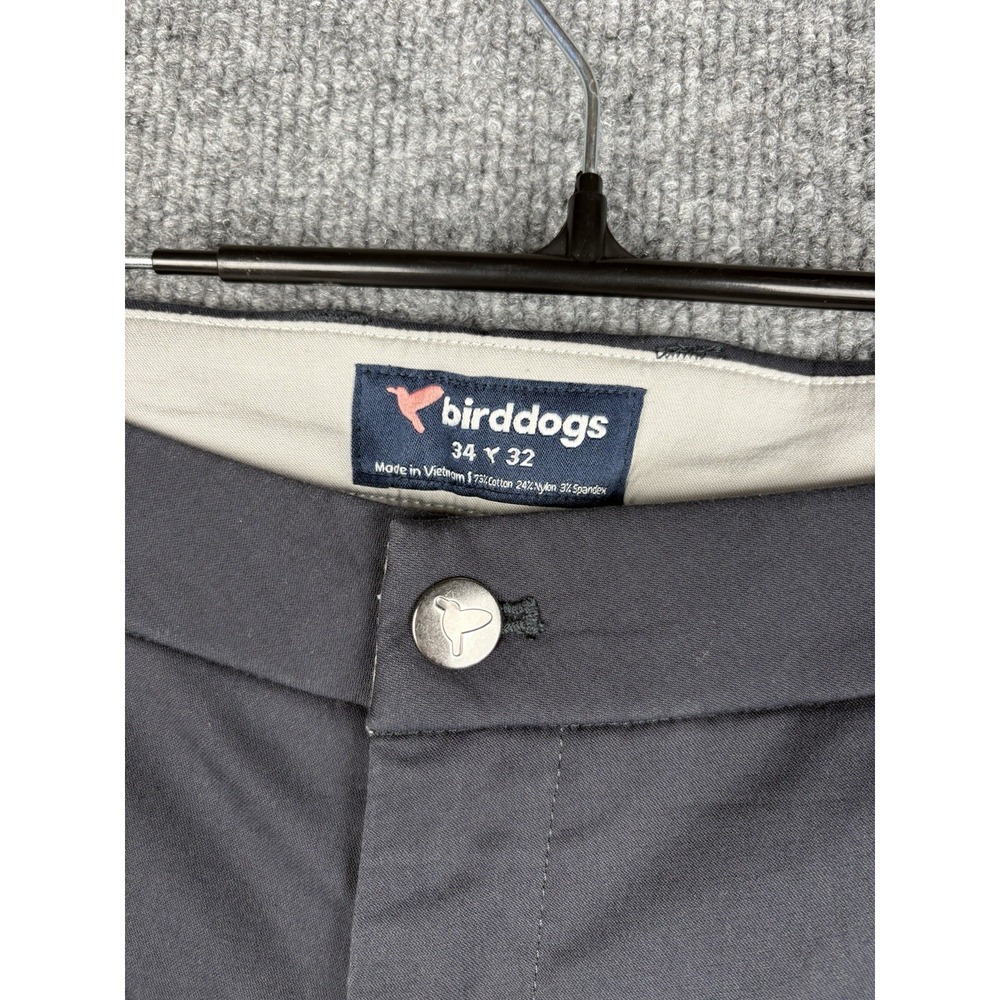 Birddogs Pants Mens 34x32 Gray Performance Stretch Chino Golf Commuter - Picture 2 of 7